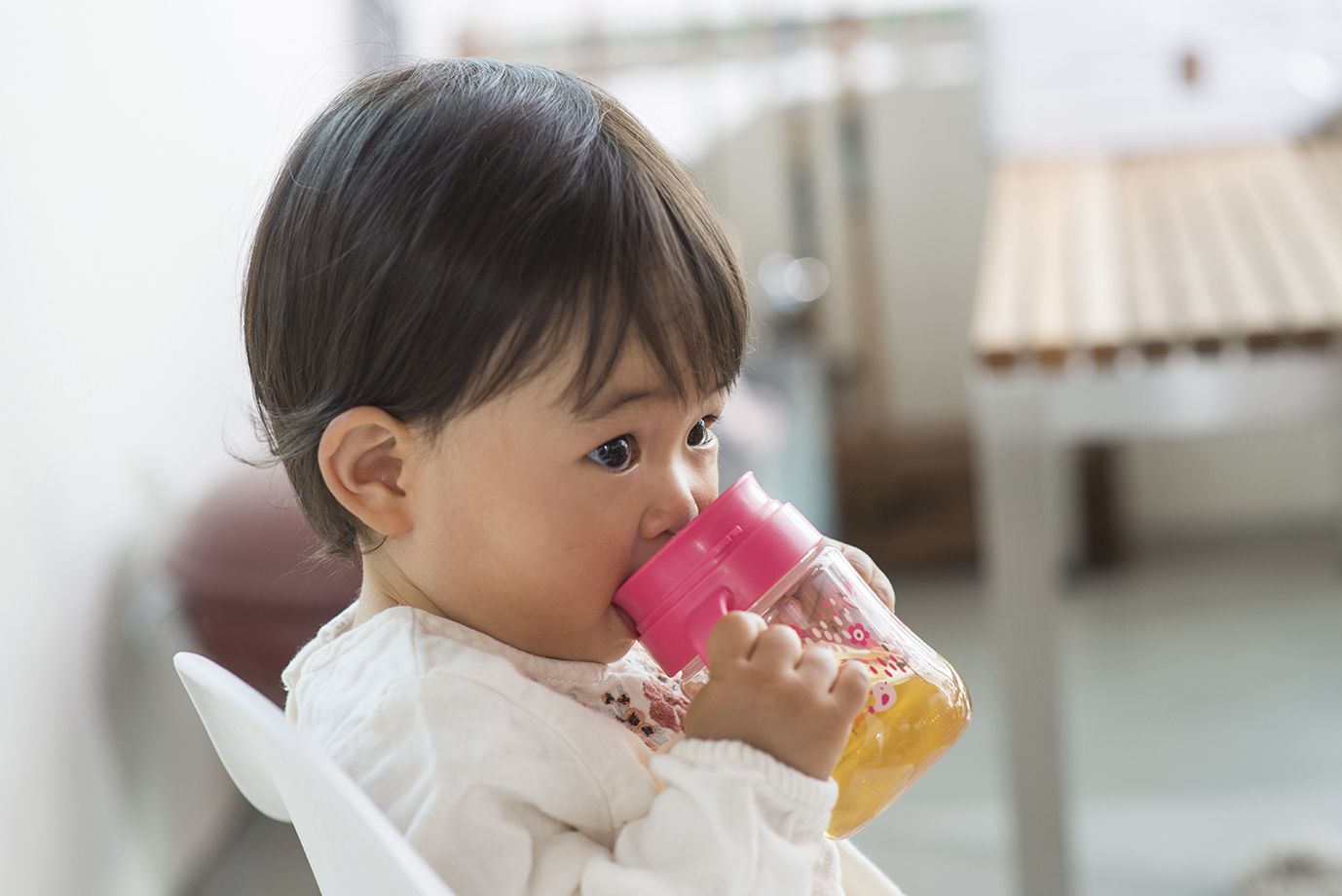 日本 Richell 利其爾 - 花間鹿三階段不鏽鋼水杯禮盒組-吸管配件X2組、360度直飲上蓋(含墊圈)、鴨嘴吸管杯、不鏽鋼吸管杯-紅/粉-8個月適用