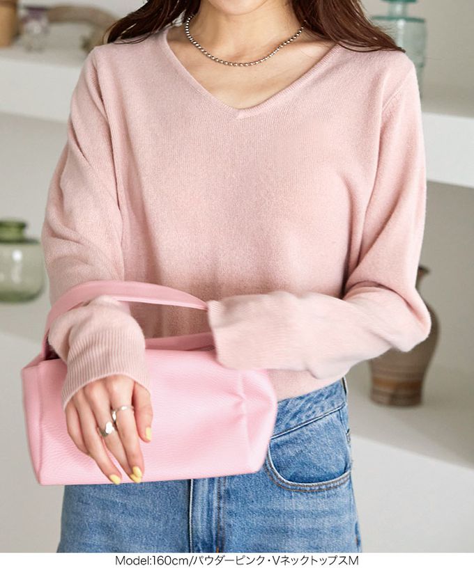 日本 Kobe Lettuce - [暢銷]舒芙蕾質感可機洗針織上衣-(選領和長度)-嫩粉紅