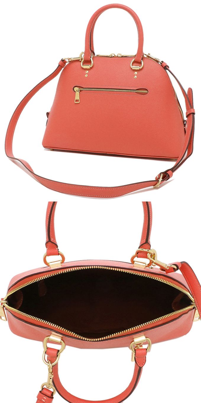 COACH - 防刮皮革二用貝殼包-桔