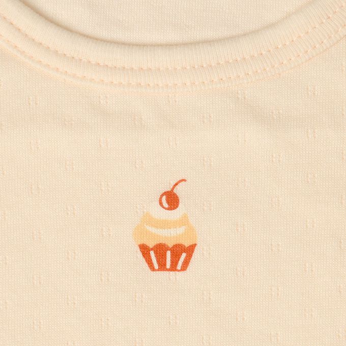 akachan honpo - 短袖圓領上衣2件組蓬鬆棉-獨角獸&蛋糕-紫色