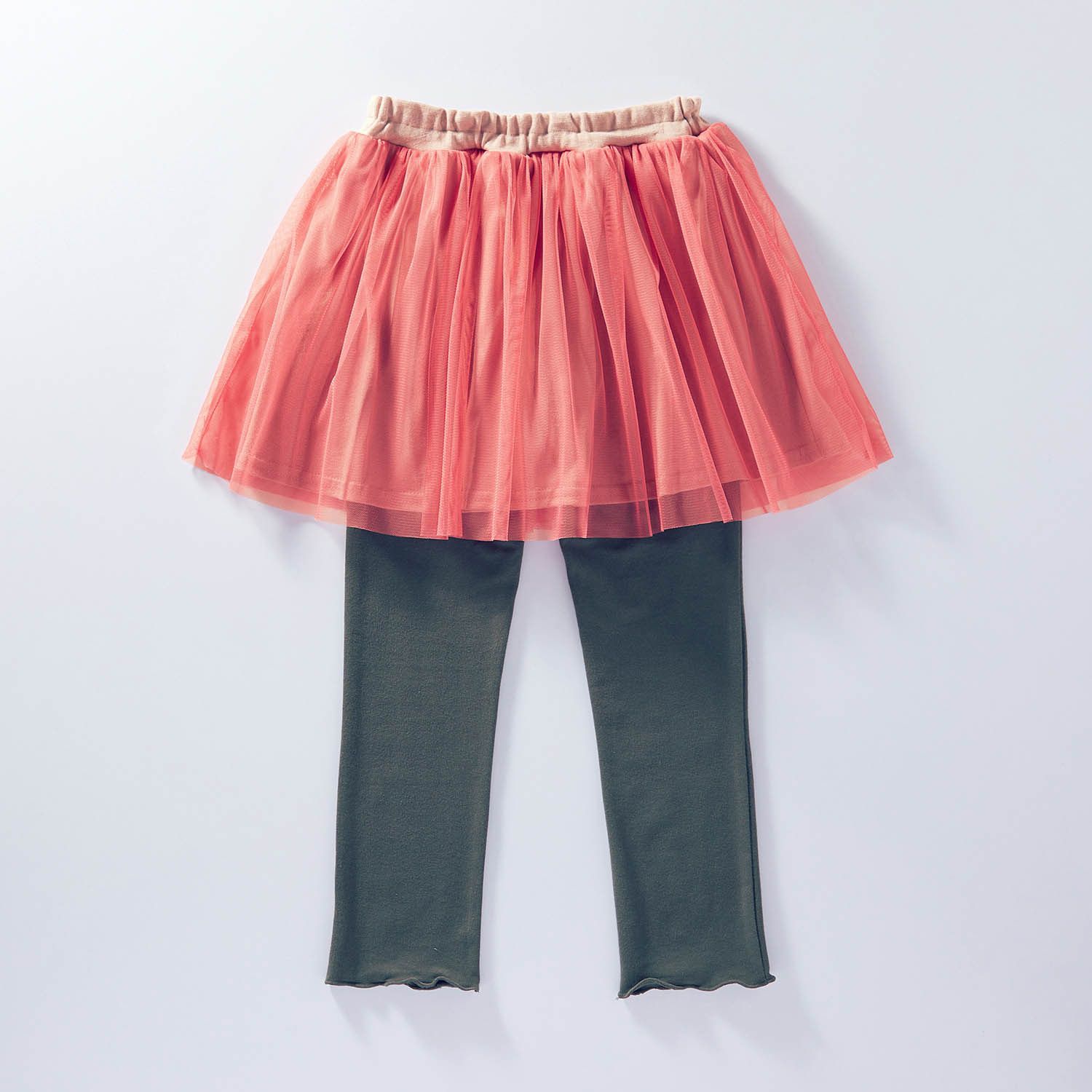 日本千趣會 - 聯名款 薄紗拼接印花內搭褲裙-粉紅