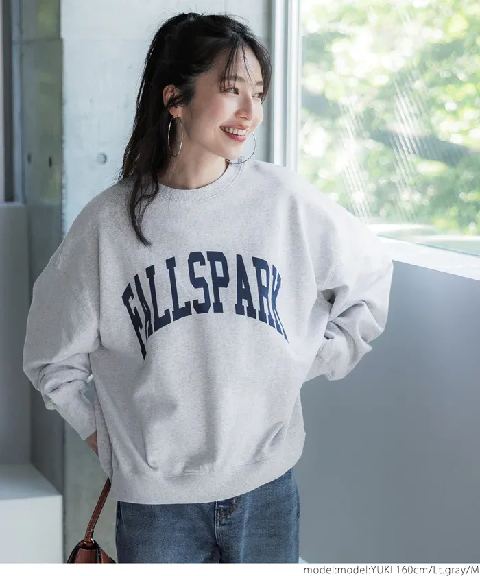 日本 COCA - 裏毛圓領百搭大學T-米杏