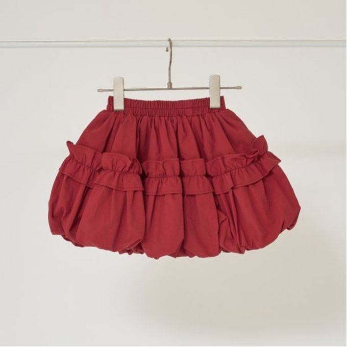 日本 Lycee mine - 澎澎皺摺造型短裙(可調腰圍)-淺杏