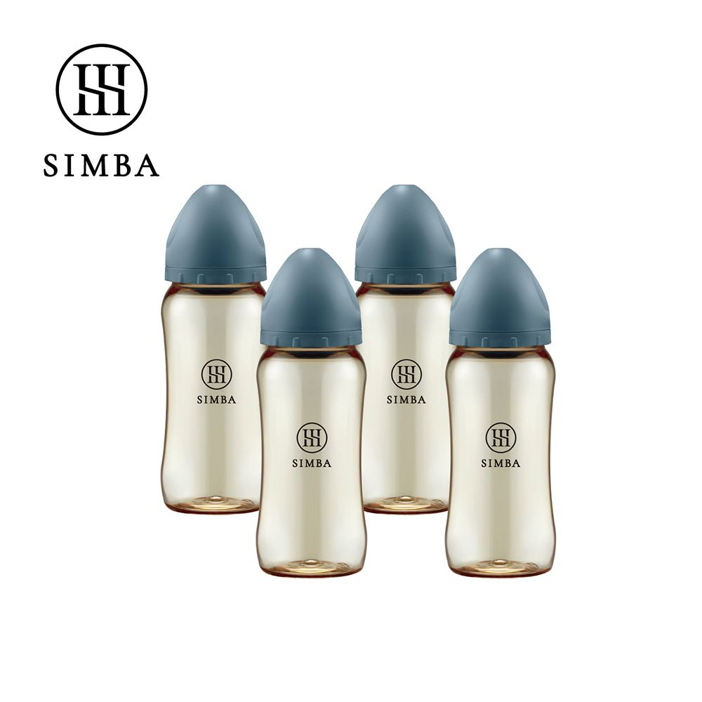 蘊蜜鉑金PPSU寬口防脹氣奶瓶4支組(360ml)-波藍