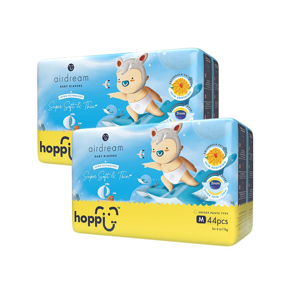 airdream 輕薄系列嬰兒尿布－褲型(M)－44片－2袋