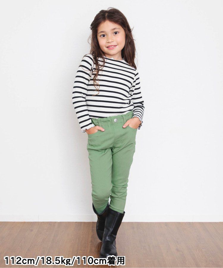 日本 BREEZE - [推薦]定番彈力鬆緊合身長褲-藍綠格紋