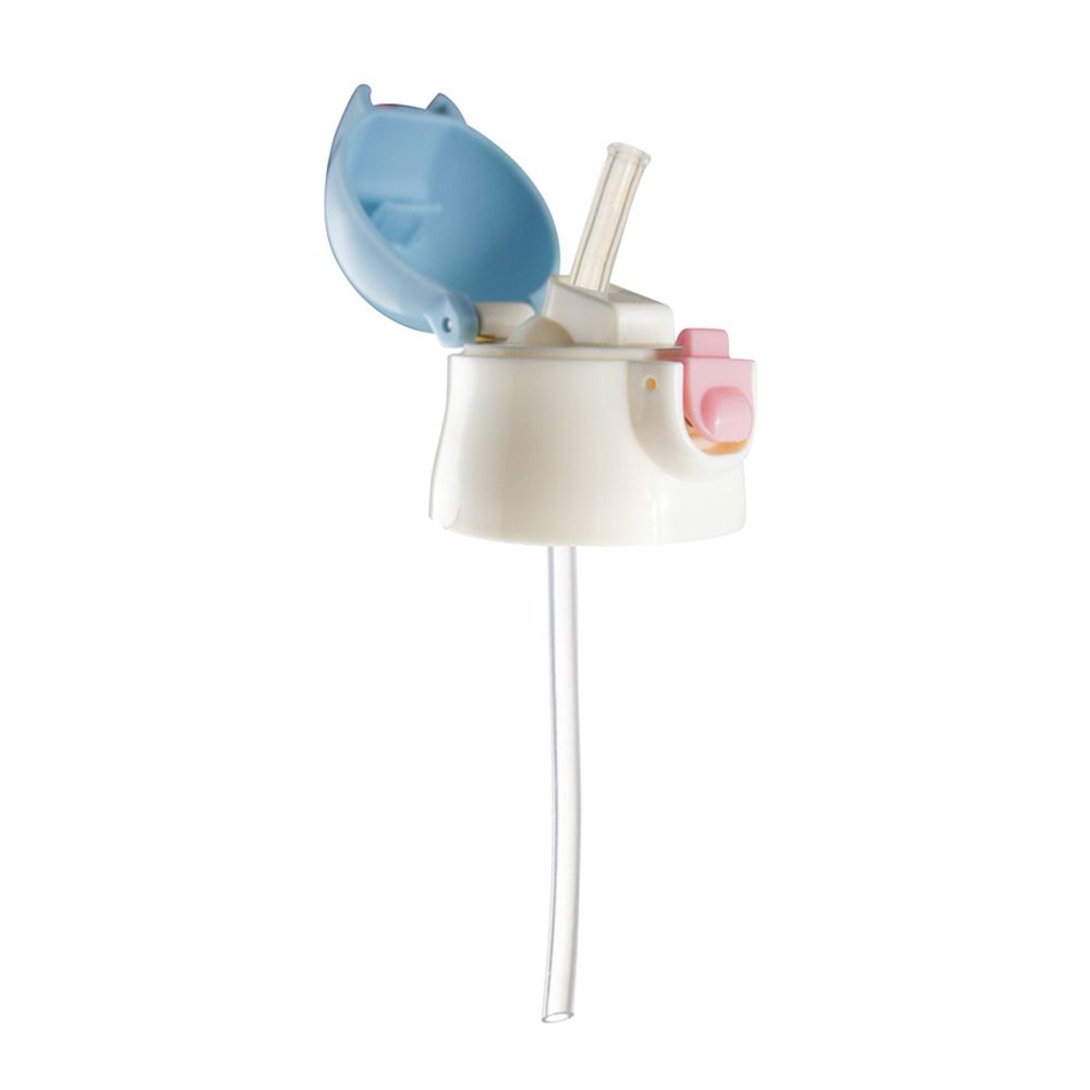 日本 SKATER - 吸管不鏽鋼保溫瓶(360ml)-兒童水壺-上蓋組(含吸管)-白藍