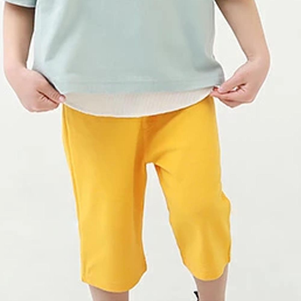 日本 devirock - [熱銷定番] 純棉超彈力寬版五分褲-黃