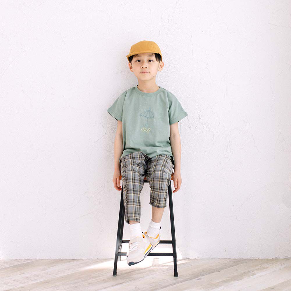 日本 ma lalumiere store - 純棉手繪風素雅短袖上衣-腳踏車-薄荷綠