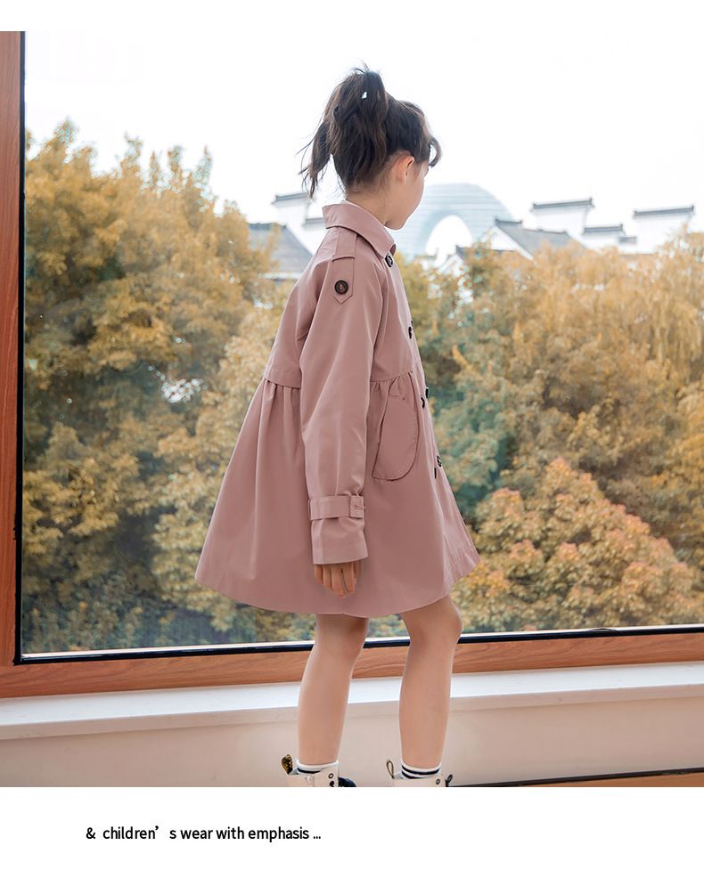 英倫風風衣外套-粉色