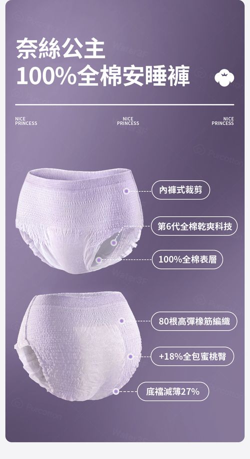 奈絲公主 100%純棉褲型衛生棉 單包 (S-M/M-L) (2片X2包)