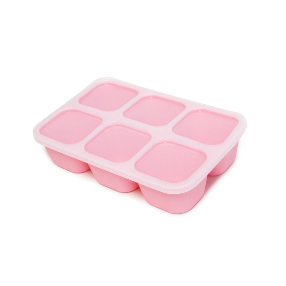 動物樂園造型矽膠副食品分裝保存盒-粉紅豬(粉)