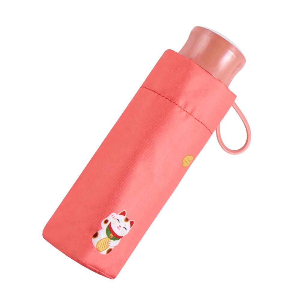 黑膠降溫手開迷你口袋傘-招財貓-195g