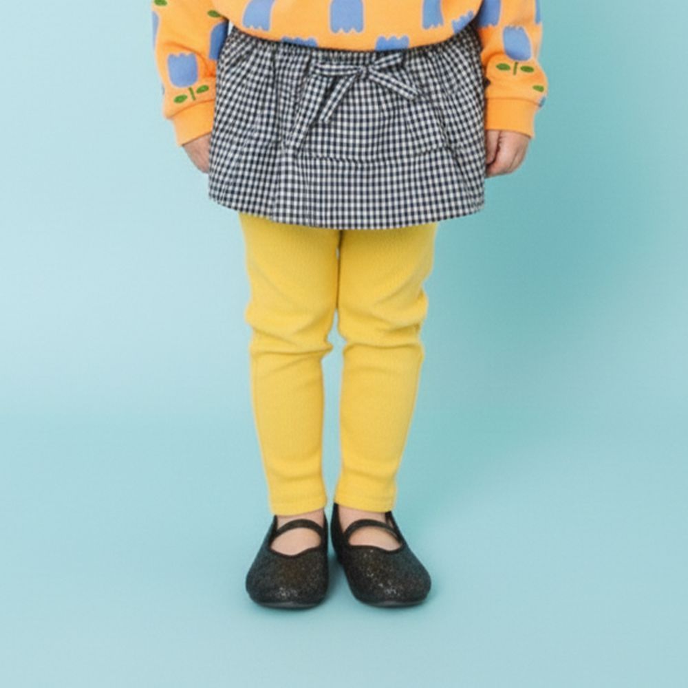 DAISUKI 羅紋彈性九分褲-耀眼黃