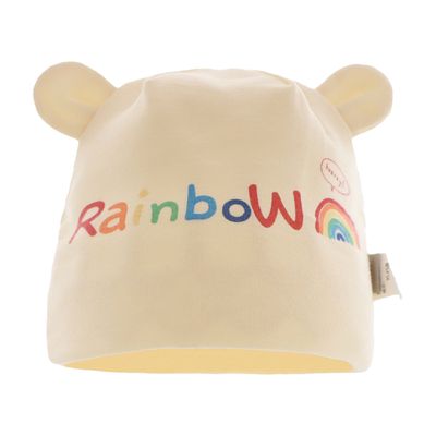 JoyNa - 2入-四季款雙層胎帽 棉質可愛小耳朵-雨後彩虹+隨機一入 (帽圍31cm)