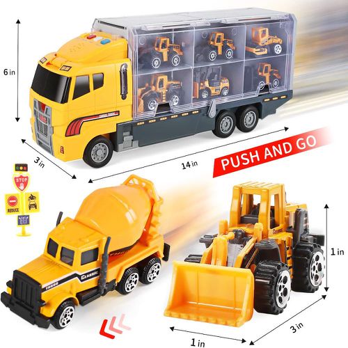 兒童工程小汽車與聲光運輸車海鷗號套裝玩具25件組