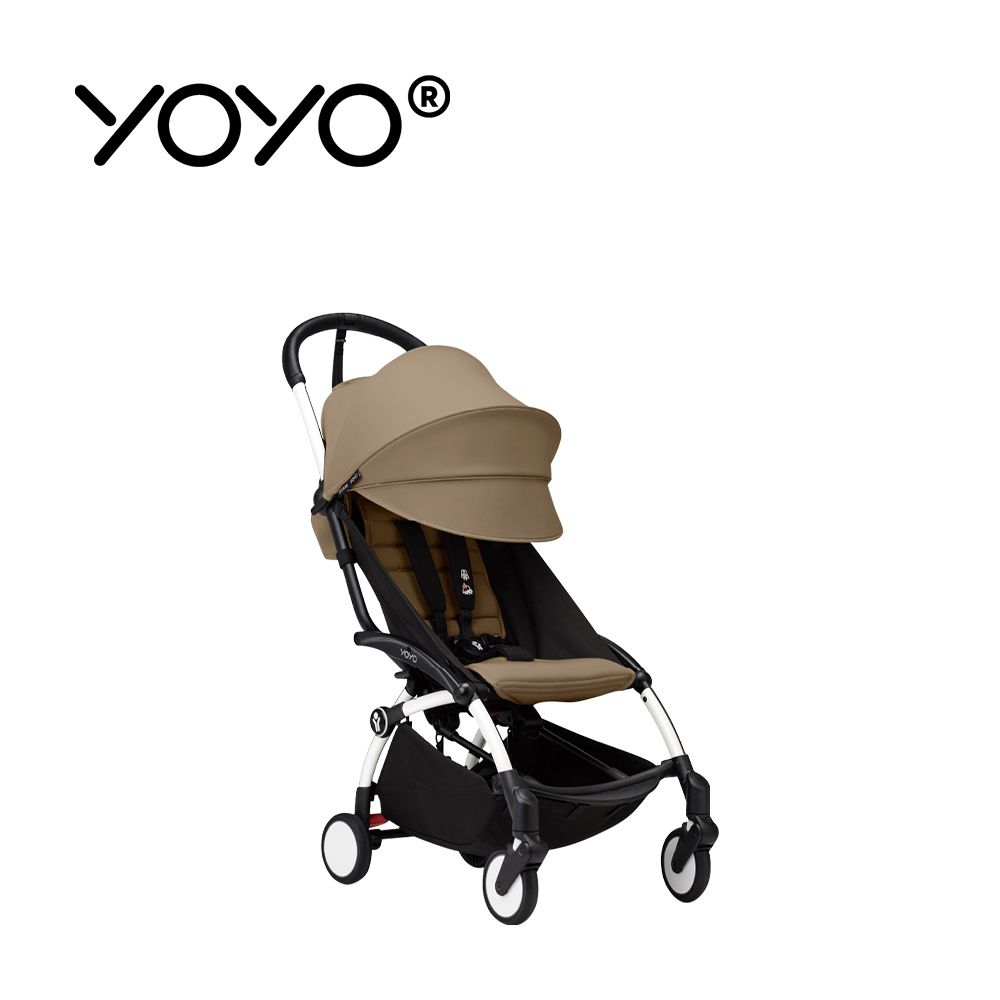 YOYO³ 6+推車組合-(含車架)-白色車架+太妃糖褐色