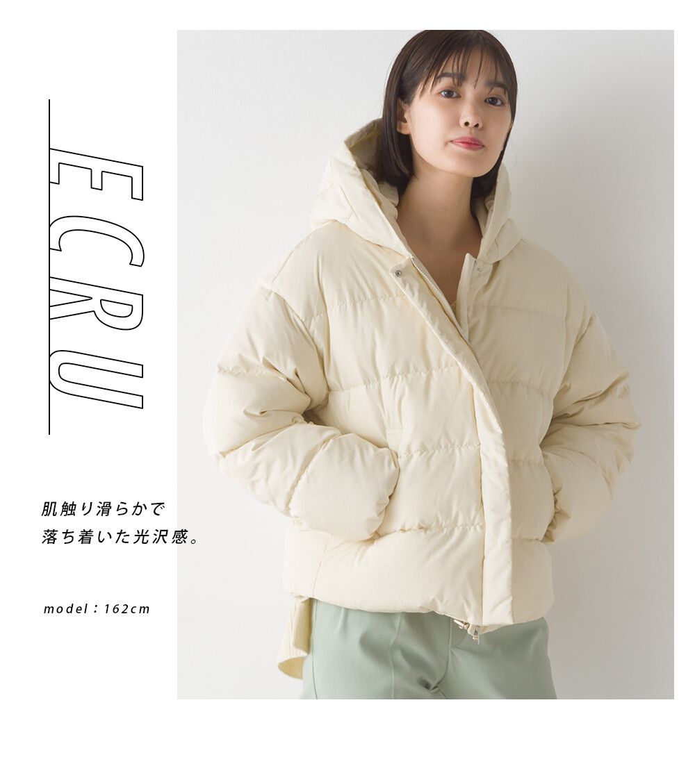 日本 OMNES - 80%羽絨 時尚短版輕盈連帽外套-海軍藍