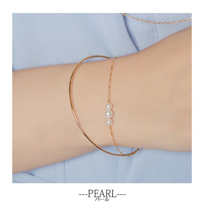 日本 Melody Accessory - 日本製 柔美細緻雙層手鏈-金屬片-金