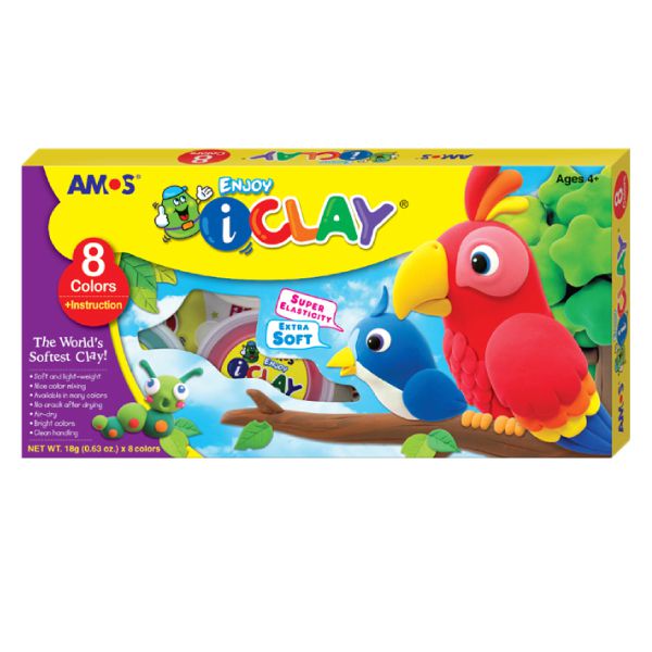 韓國 AMOS - 8色18克罐裝超輕黏土