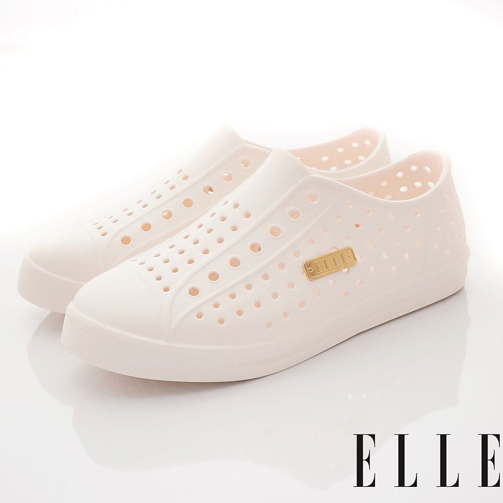 ELLE - 台灣製洞洞輕便鞋(中大童段)-休閒鞋-白