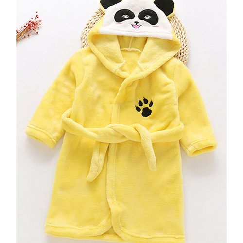 超柔軟珊瑚絨浴袍睡衣-黃色熊貓