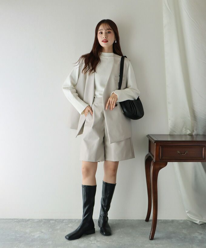 日本 BLUE EAST - 定番時尚簡約皮褲-可可棕