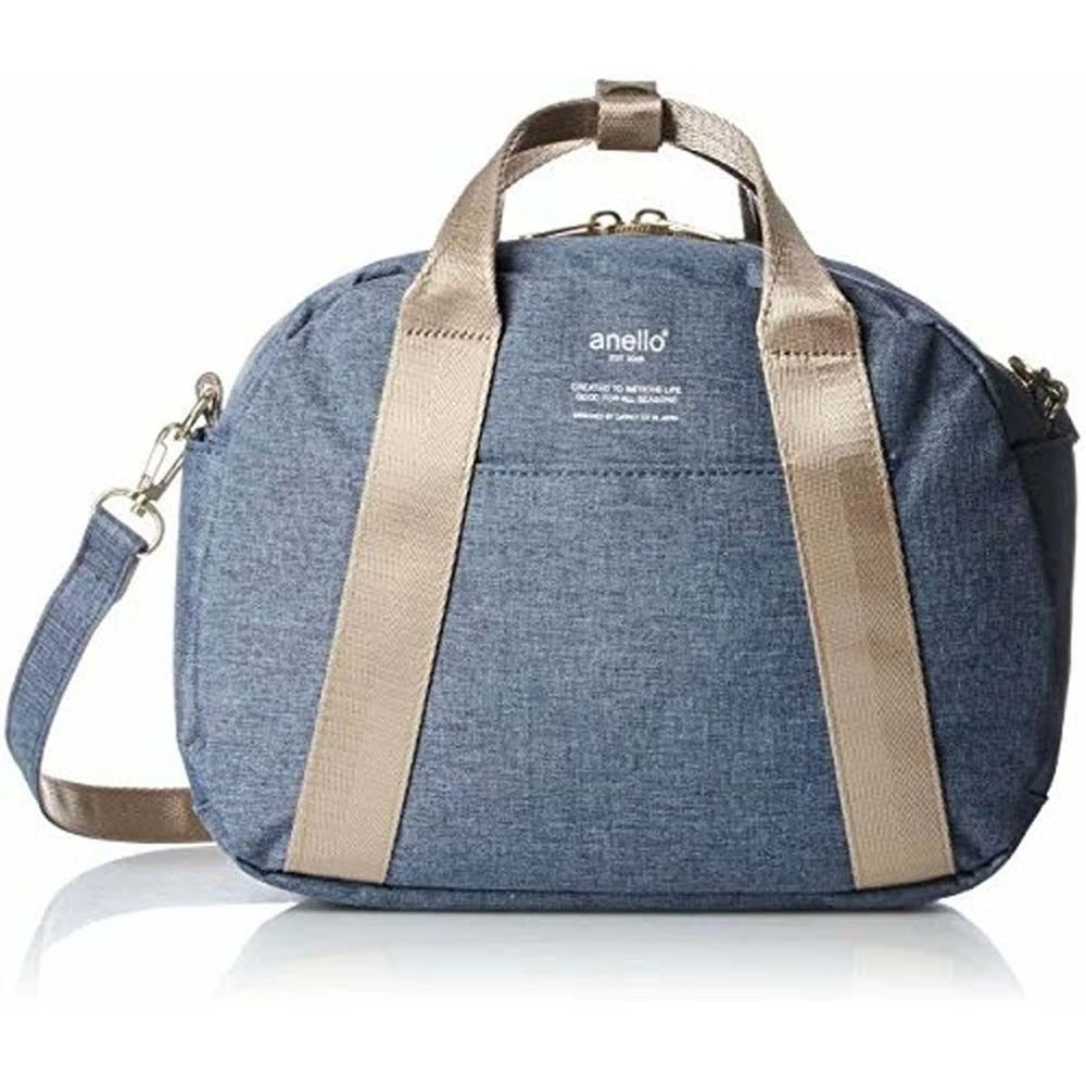 日本 Anello - 2way 10pocket 斜跨波士頓包-丹寧 (26cm×19cm×12cm)