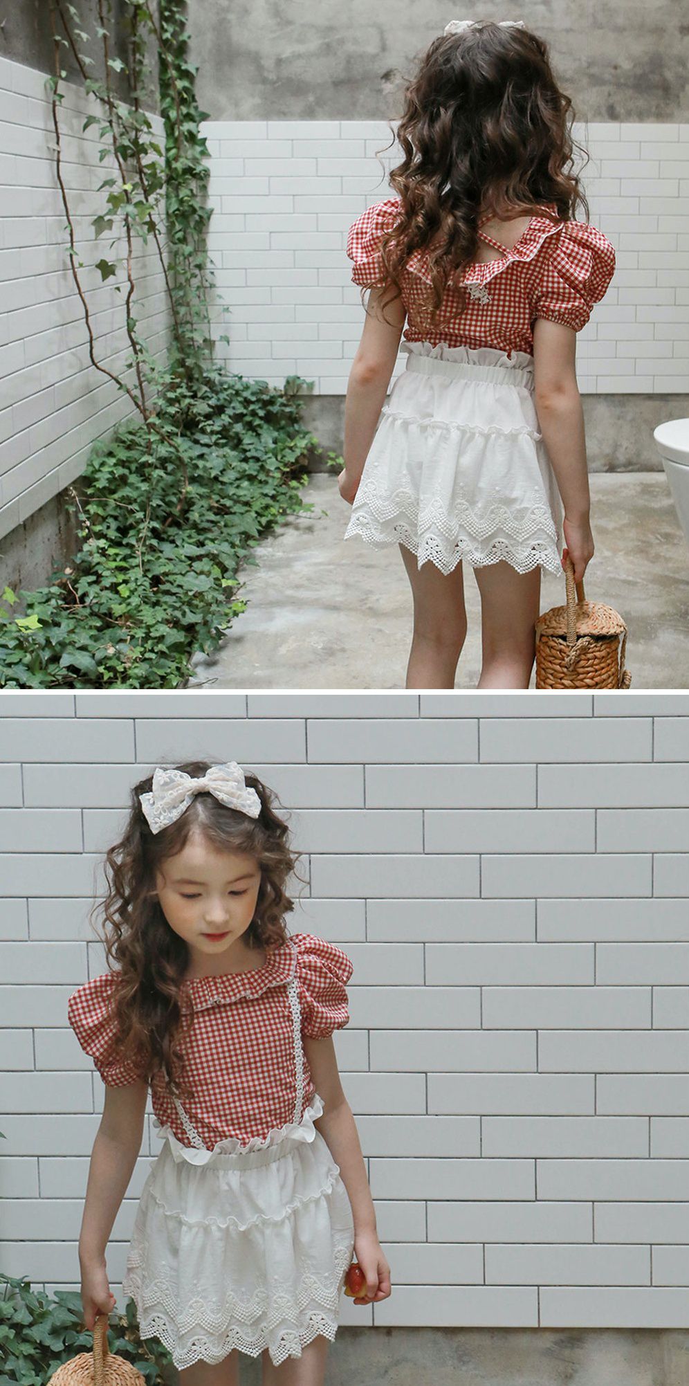 韓國 PuellaFLO - 露背交叉荷葉領公主袖上衣-紅