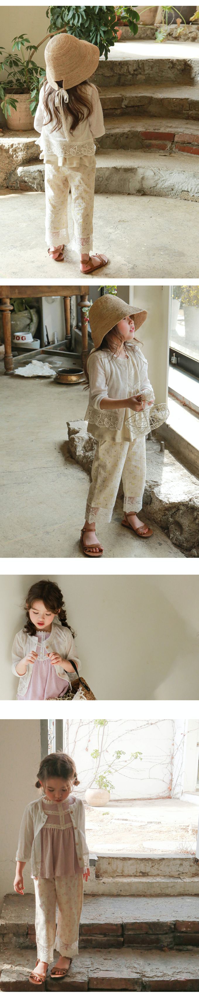 韓國 Puellaflo - 雕花七分袖針織外套-燕麥