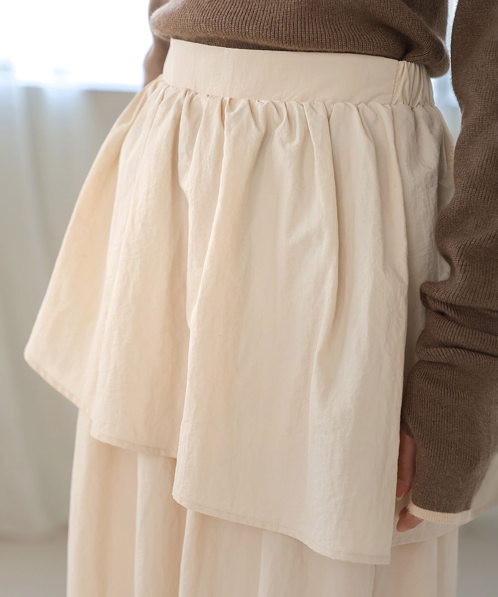 日本 Bab - 成熟可愛立體縐褶蛋糕長裙-米杏 (M)