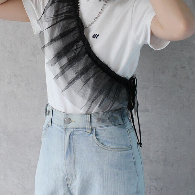 日本女裝代購 - 彈力修身高腰直筒丹寧褲(再生環保材質)-黑