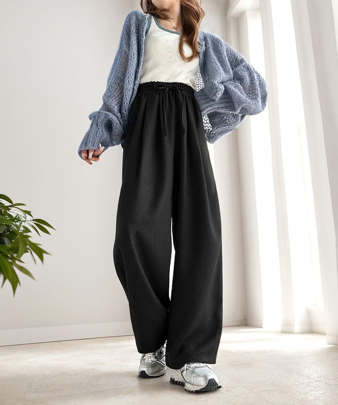 日本 Classical Elf - 成熟率性寬版鬆緊長褲-棕