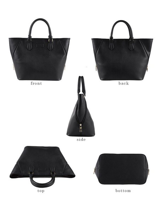 日本 LIZDAYS - 2WAY大開口優雅皮革感手提/側背包-焦糖橘 (42x28cm)