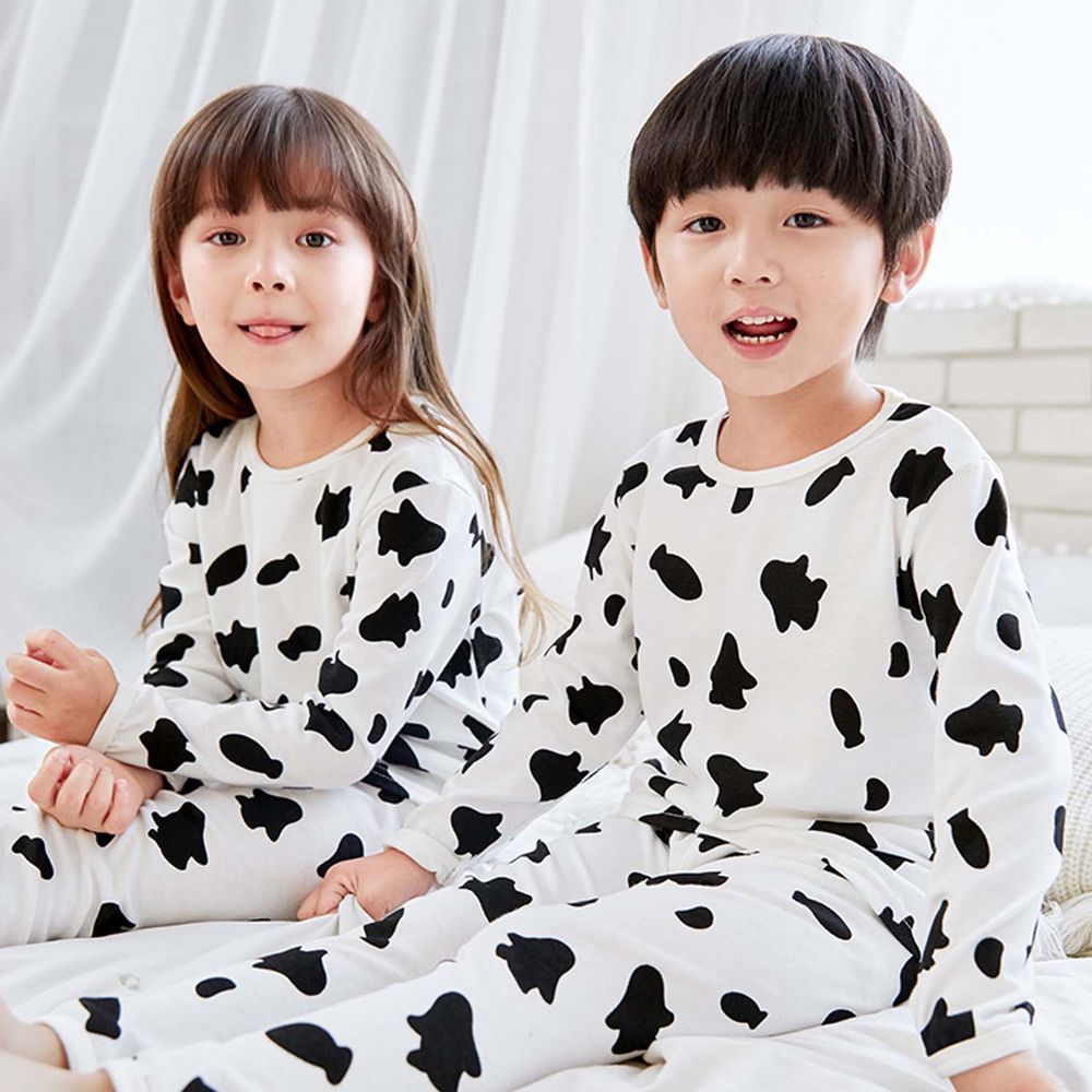 ZIHOU - 兒童秋季純棉居家服-可愛乳牛