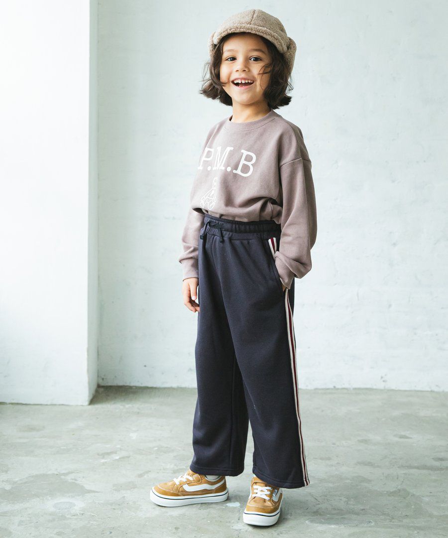 日本 PAIRMANON - 裏毛 寬鬆休閒長褲-灰杏