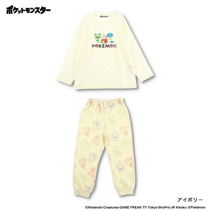 日本 BRANSHES - 超萌寶可夢純棉長袖家居服-灰黑