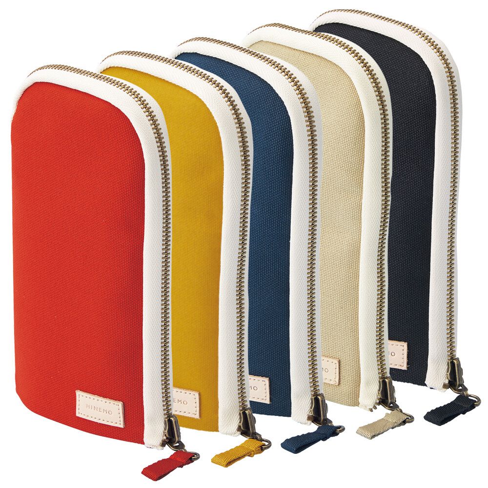 日本文具 LIHIT - 日本國產帆布雙向站立筆袋/鉛筆盒-黑 (L(約18支筆))