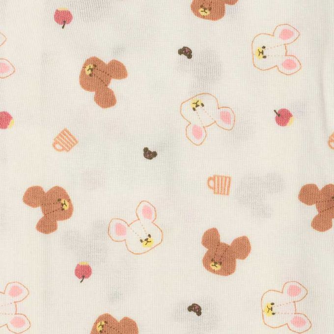 akachan honpo - 新生兒內衣4件組-小熊學校-米白色 (50~60cm)