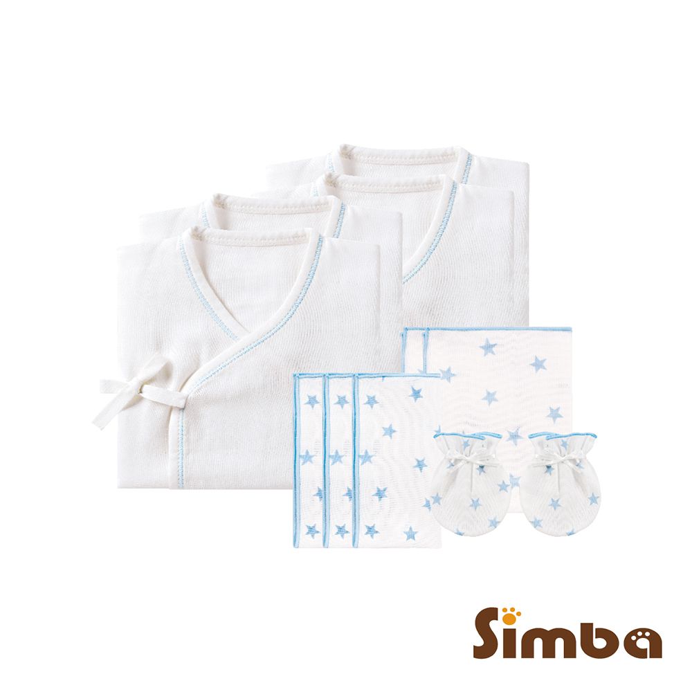 極柔感紗布柔軟呵護新生套組-藍