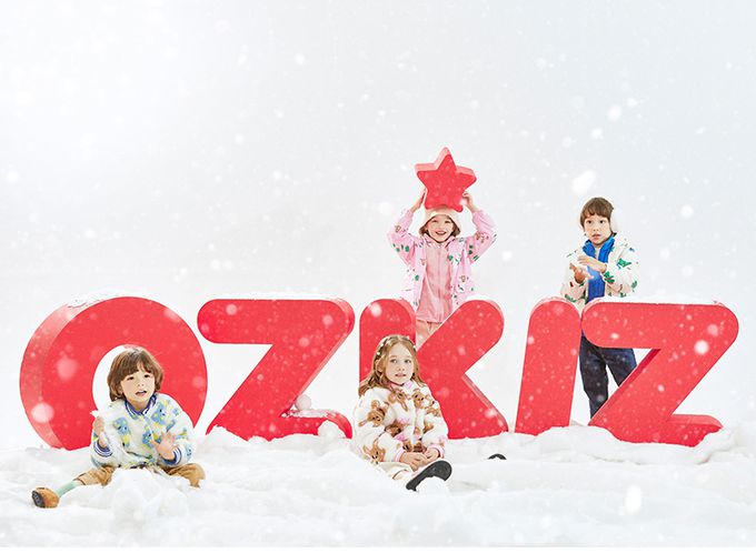 韓國 OZKIZ - 保暖毛絨絎縫內裡棒球外套-咖啡兔