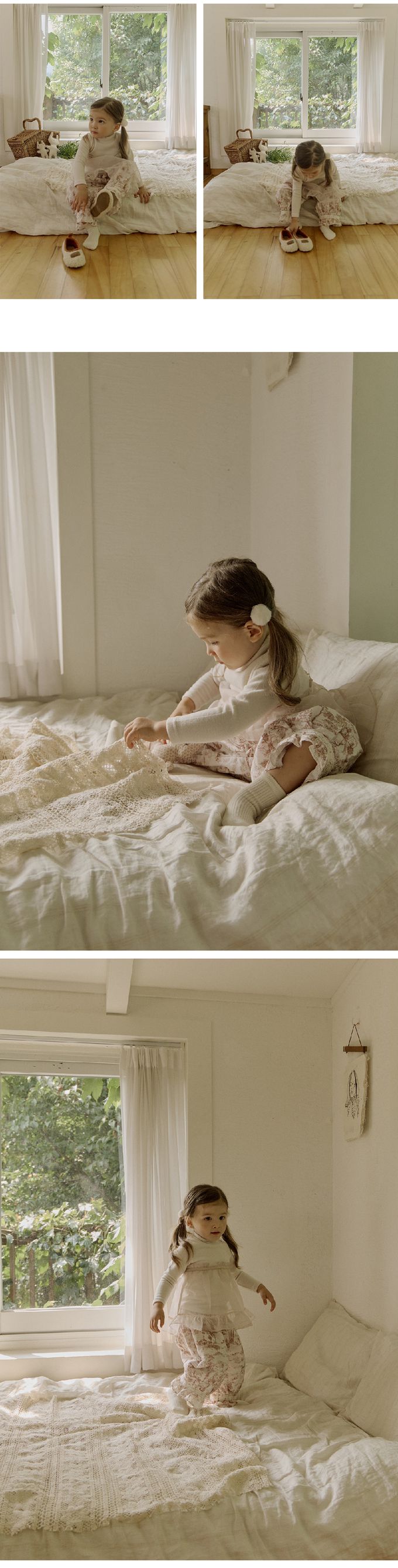 韓國 Puellaflo - 網紗拼接微領彈性上衣-米白