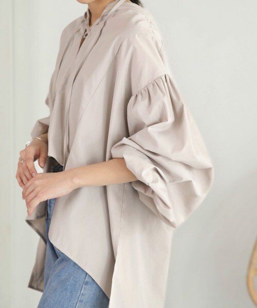 日本 Bab - 前短後長設計感綁帶上衣-簡約白