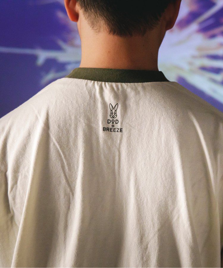 日本 BREEZE - 聯名款 夜光拉鍊大口袋短袖上衣(大人)-撞色-白