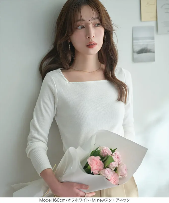 日本 Kobe Lettuce - 人氣商品 美型羅紋薄長袖上衣-(可選領)-黑