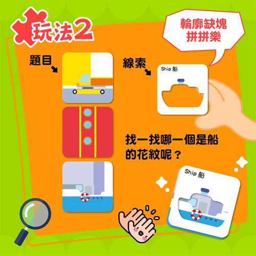 認知拼圖卡-交通工具猜一猜