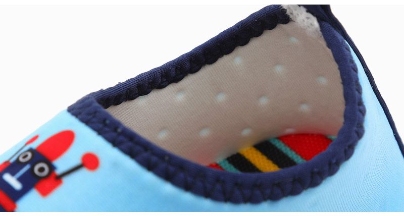 韓國 OZKIZ - 潛水布面輕量/防滑兒童沙灘鞋/戲水鞋-機器人