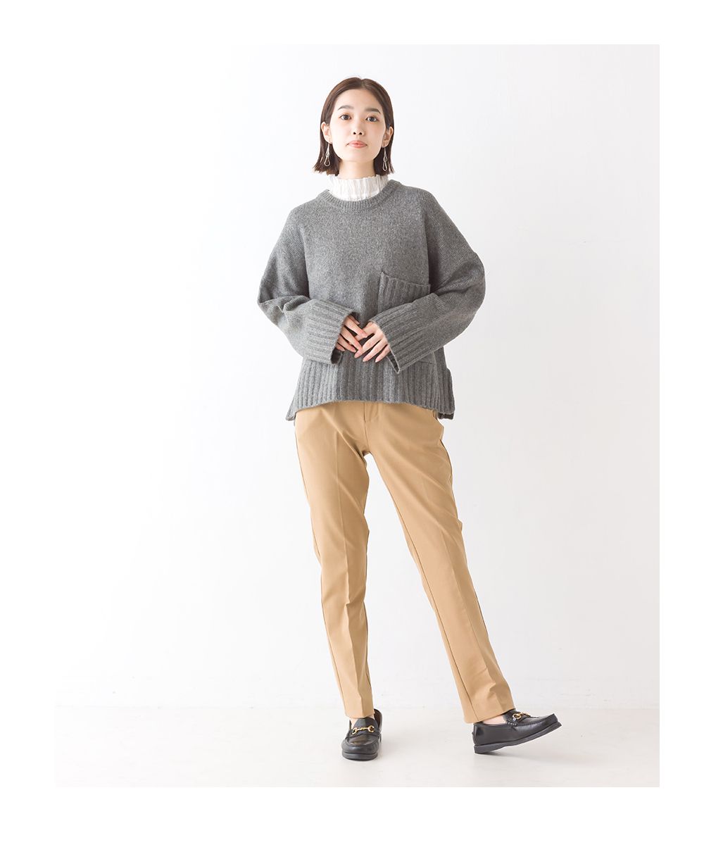 日本 OMNES - 羊毛混紡慵懶感針織毛衣-天空藍