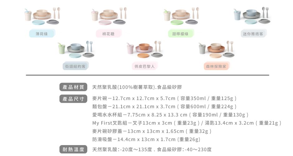 美國Miniware - 天然聚乳酸小食客六入組 - 香草棉花糖