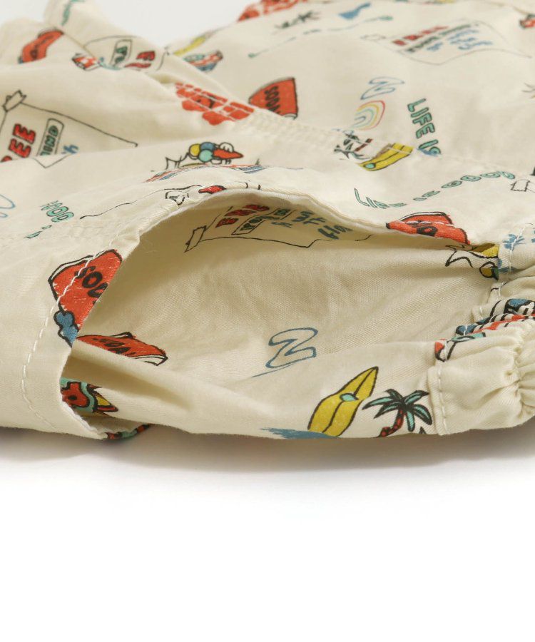 日本 BREEZE - 帥氣印花休閒短褲-米色海灘